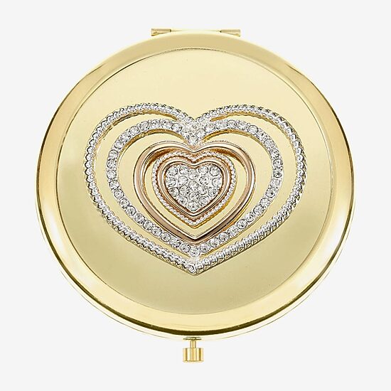 Monet Jewelry Gold Tone Gold Tone Heart Compact Mirror