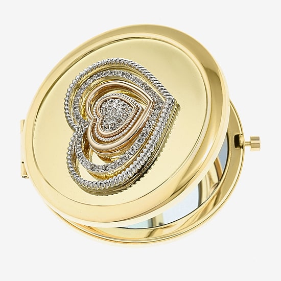 Monet Jewelry Gold Tone Gold Tone Heart Compact Mirror