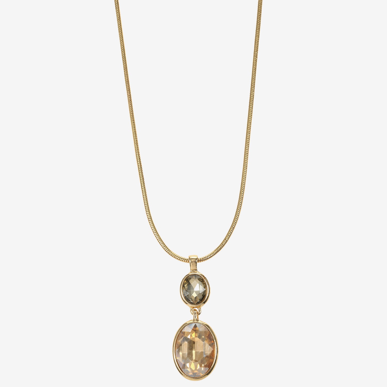 Monet Jewelry Double Drop Womens Glass Oval 17 Inch Pendant Necklace