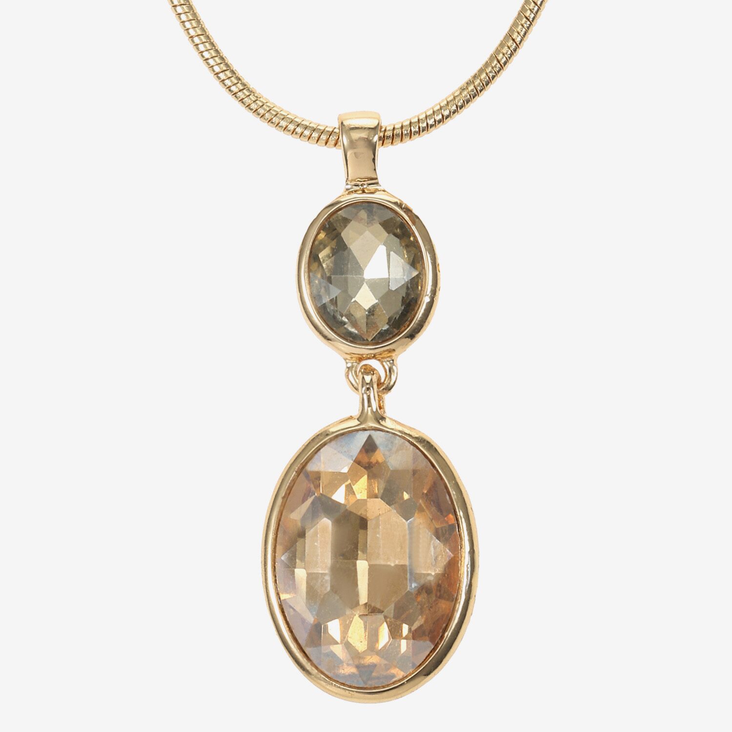 Monet Jewelry Double Drop Womens Glass Oval 17 Inch Pendant Necklace