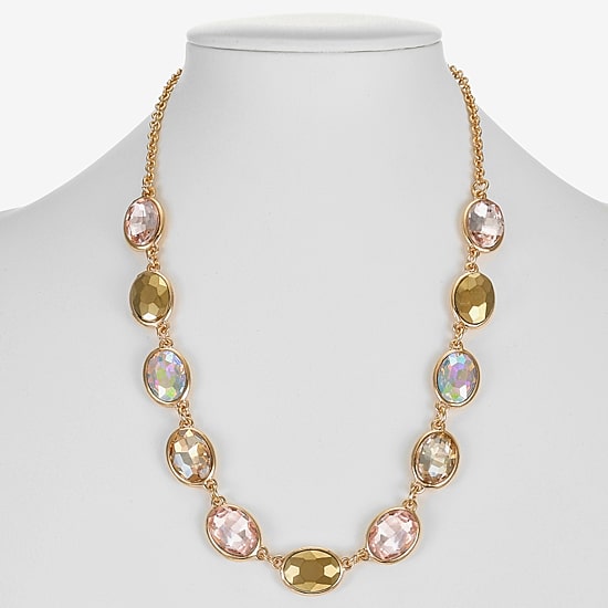 Monet Jewelry Frontal Womens Gray 17 Inch Collar Necklace