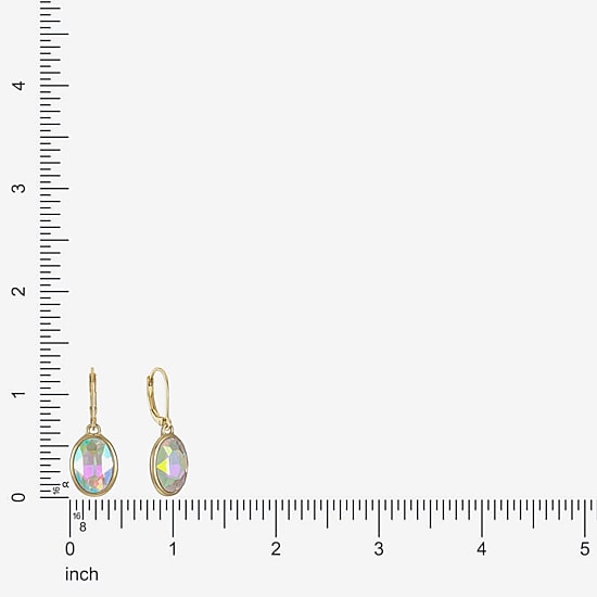 Monet Jewelry Womens Glass Oval Drop Earrings