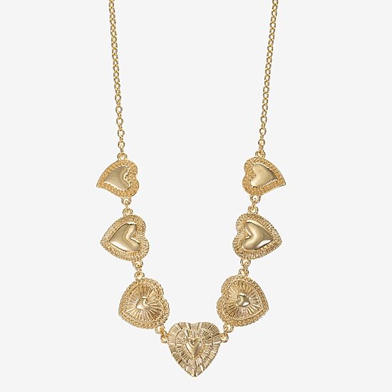 Monet Jewelry Gold Tone Frontal Radiant Womens 17 Inch Collar Necklace