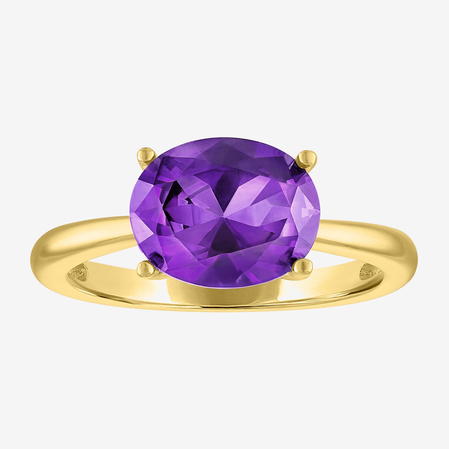 Gemstone 14K Gold Over Silver Oval Solitaire Cocktail Ring
