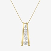 (G-H, Si2-I1) Womens 2 CT. T.W. Lab Grown White Diamond 10K Gold 18 Inch Pendant Necklace