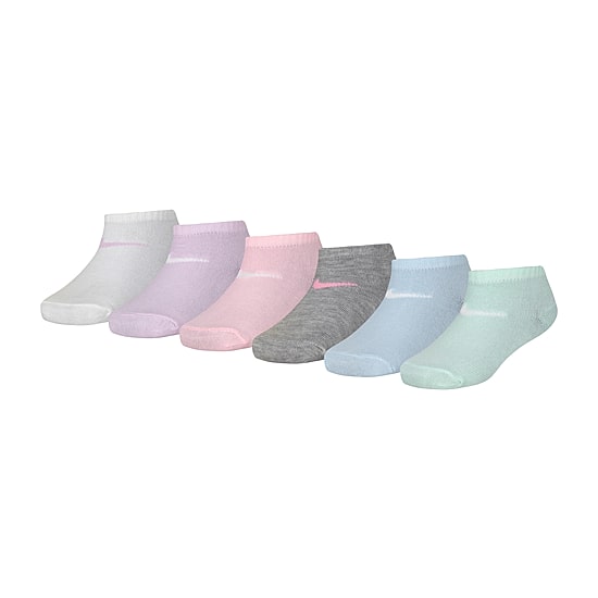 Nike Little Girls Multi-Pack 6 Pair Low Cut Socks