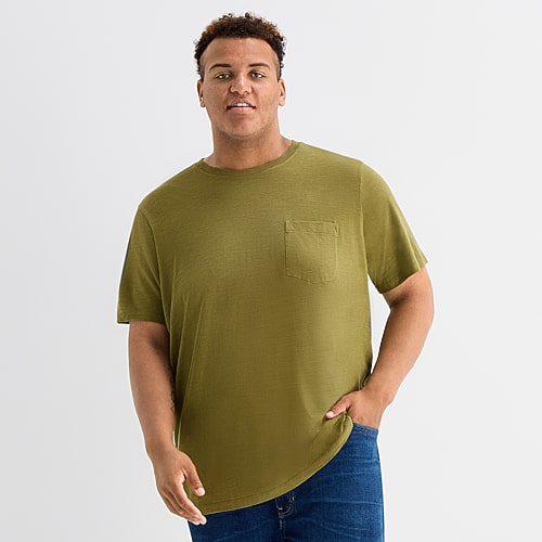 mutual weave Mens Crew Neck Short Sleeve Big and Tall T-Shirt, 3x-large, Green