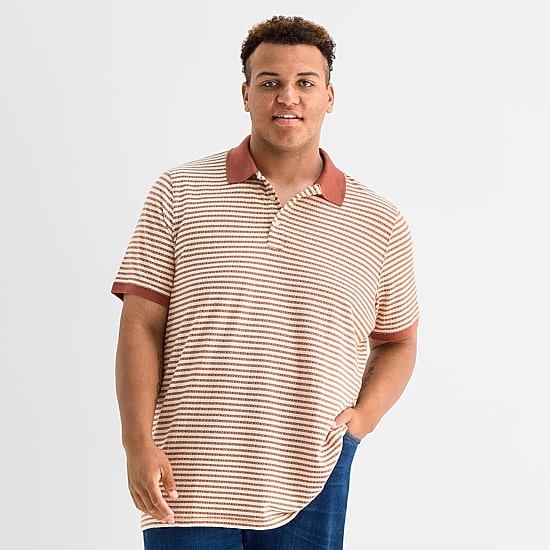 mutual weave Big and Tall Mens Regular Fit Short Sleeve Polo Shirt