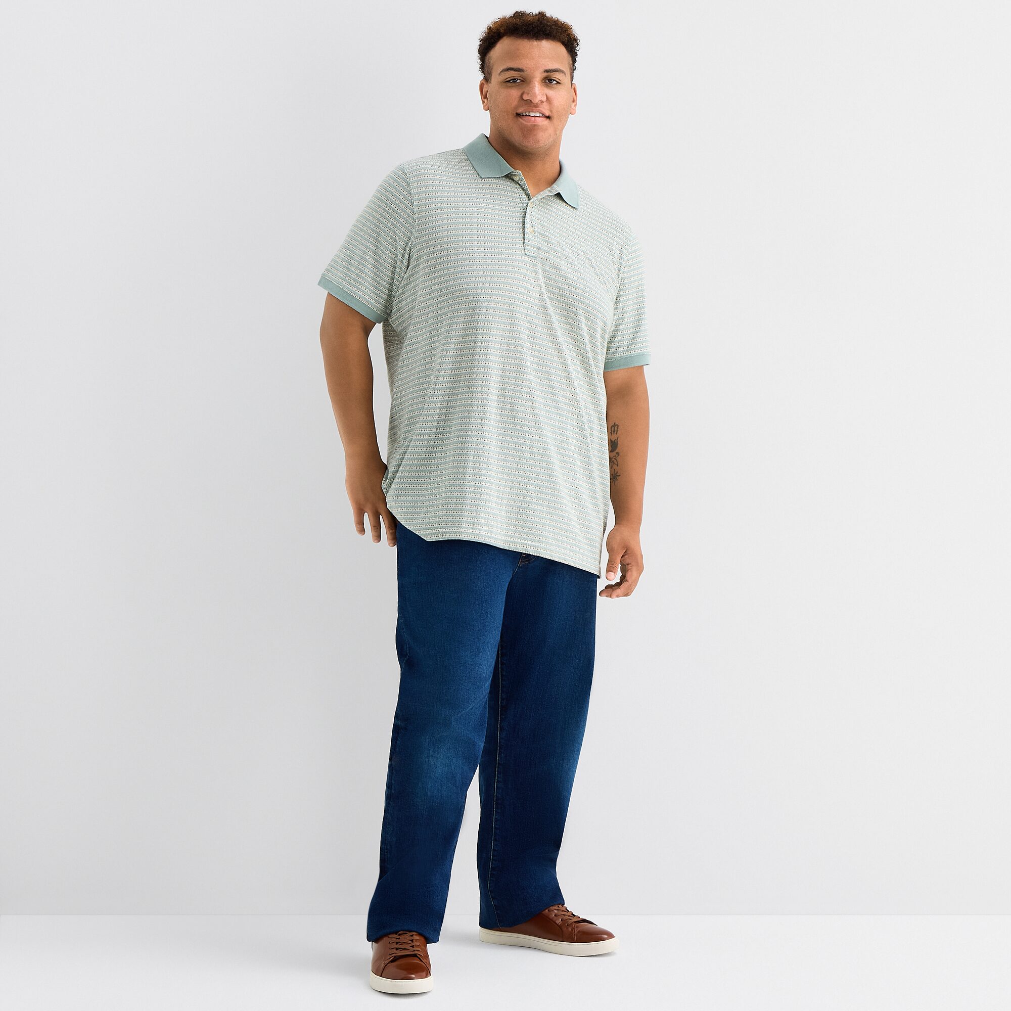 mutual weave Big and Tall Mens Regular Fit Short Sleeve Polo Shirt