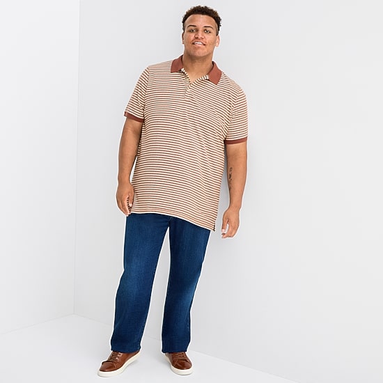mutual weave Big and Tall Mens Regular Fit Short Sleeve Polo Shirt