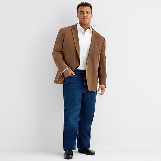 J. Ferrar 360 Stretch Mens Big and Tall Regular Fit Sport Coat