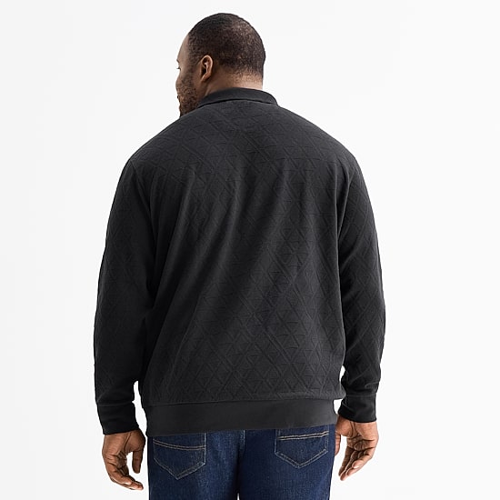 Shaquille O'Neal XLG™ Mens High Neck Long Sleeve Big and Tall Quarter-Zip Pullover