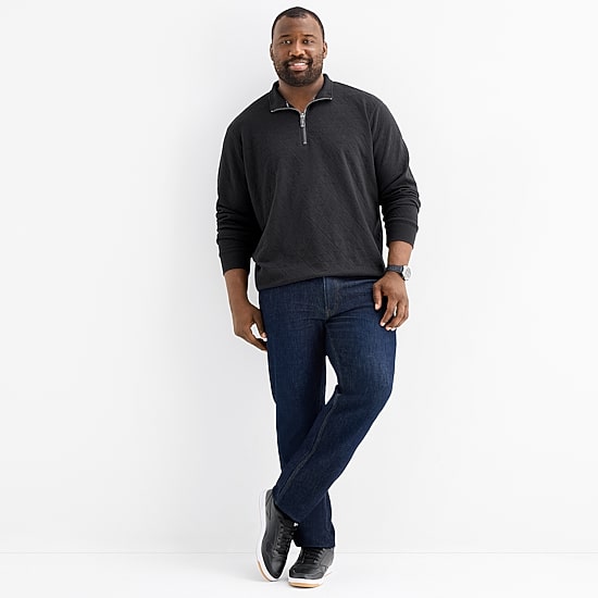 Shaquille O'Neal XLG™ Mens High Neck Long Sleeve Big and Tall Quarter-Zip Pullover