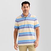 St. John's Bay Essential Striped Oxford Mens Classic Fit Short Sleeve Polo Shirt