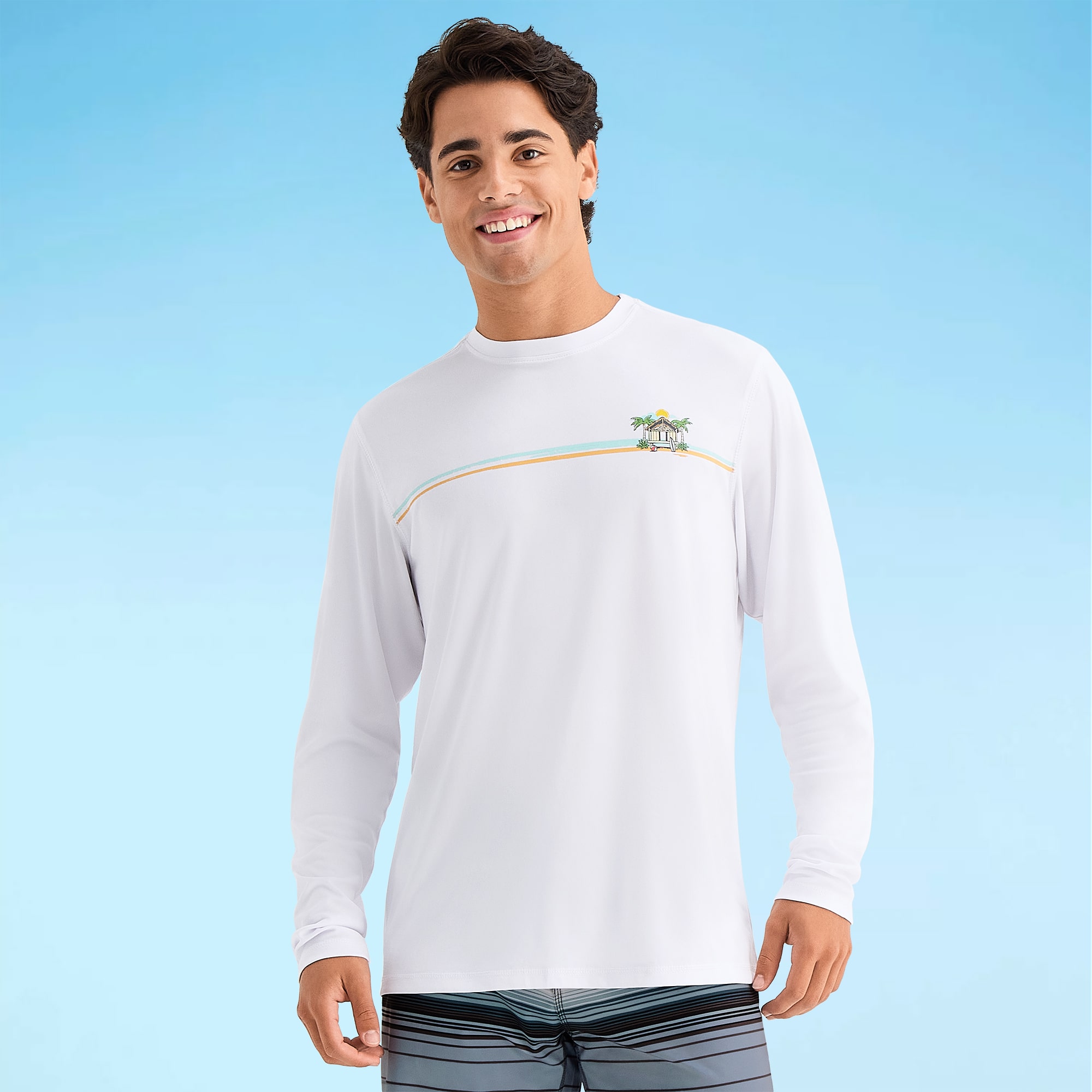 Burnside Mens Crew Neck Long Sleeve Quick Dry T-Shirt