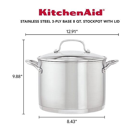 KitchenAid 3-Ply Stainless Steel 8-qt. Stockpot