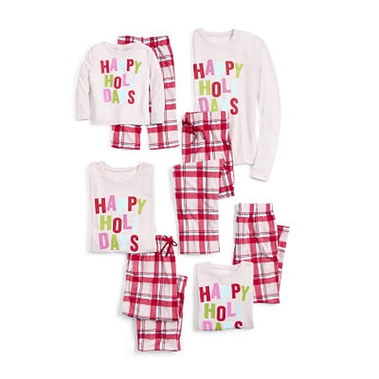 North Pole Trading Co. Happy Holidays Womens Crew Neck Long Sleeve 2-pc. Matching Family Pajama Set
