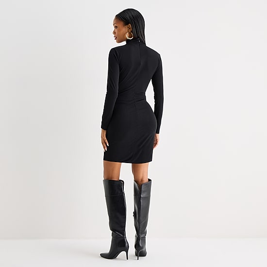 Bold Elements Womens Long Sleeve Wrap Dress