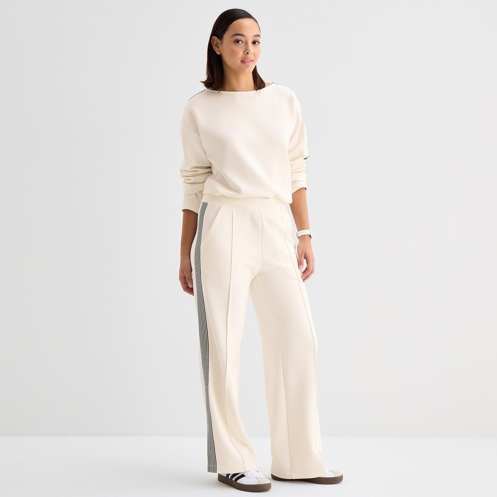 Stylus Womens Wide Leg High Rise Track Pant