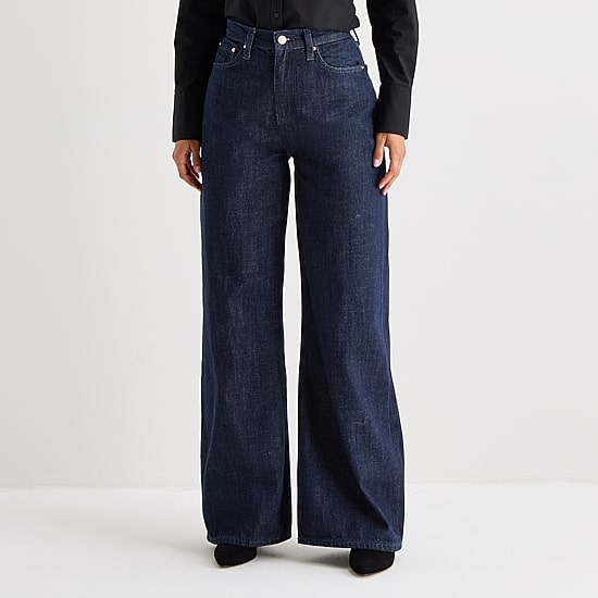 Worthington Womens High Rise Wide Leg Jean