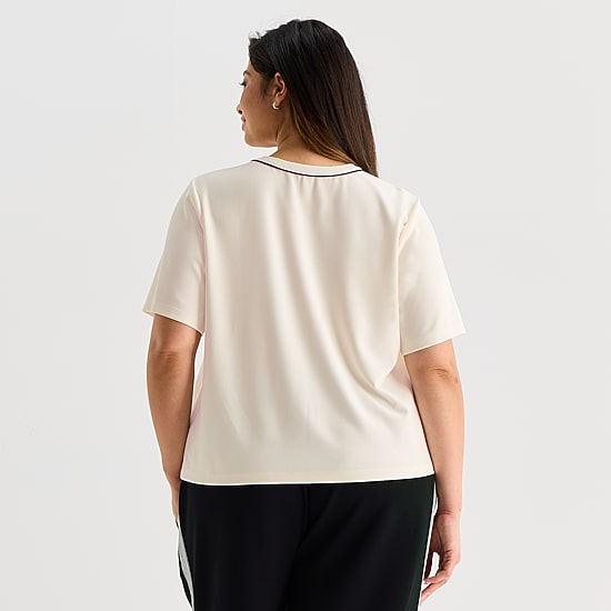 Stylus Womens Plus Crew Neck Short Sleeve T-Shirt