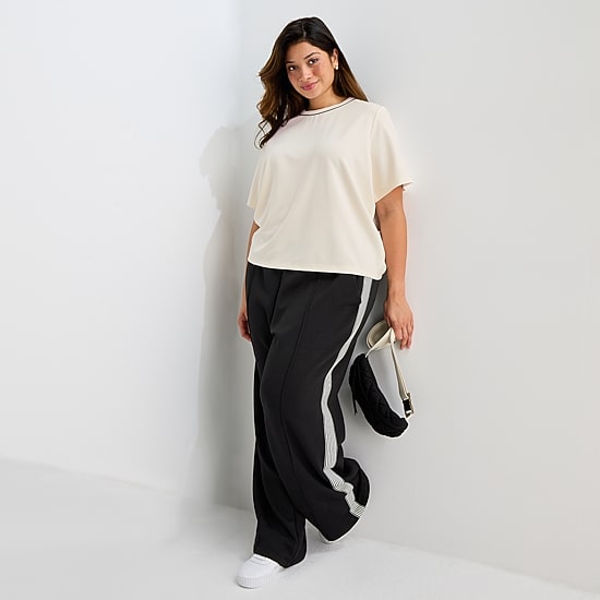 Stylus Womens Plus Crew Neck Short Sleeve T-Shirt