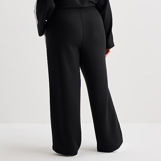 Stylus Womens Plus Wide Leg High Rise Track Pant