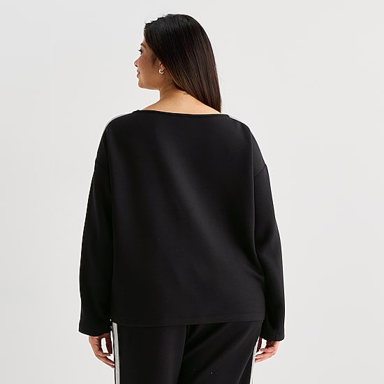 Stylus Womens Plus Round Neck Long Sleeve Sweatshirt