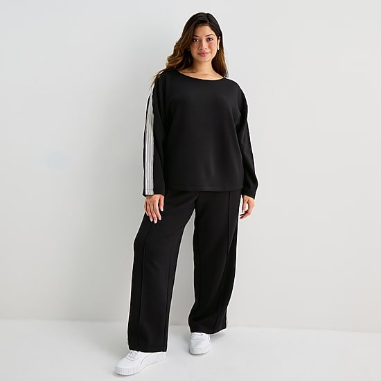 Stylus Womens Plus Round Neck Long Sleeve Sweatshirt