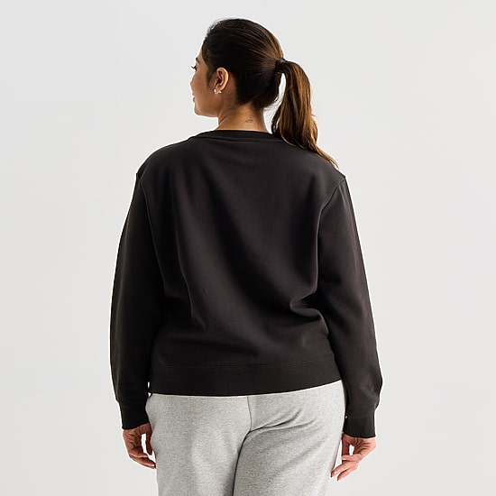 PUMA Womens Crew Neck Long Sleeve Plus Sweatshirt