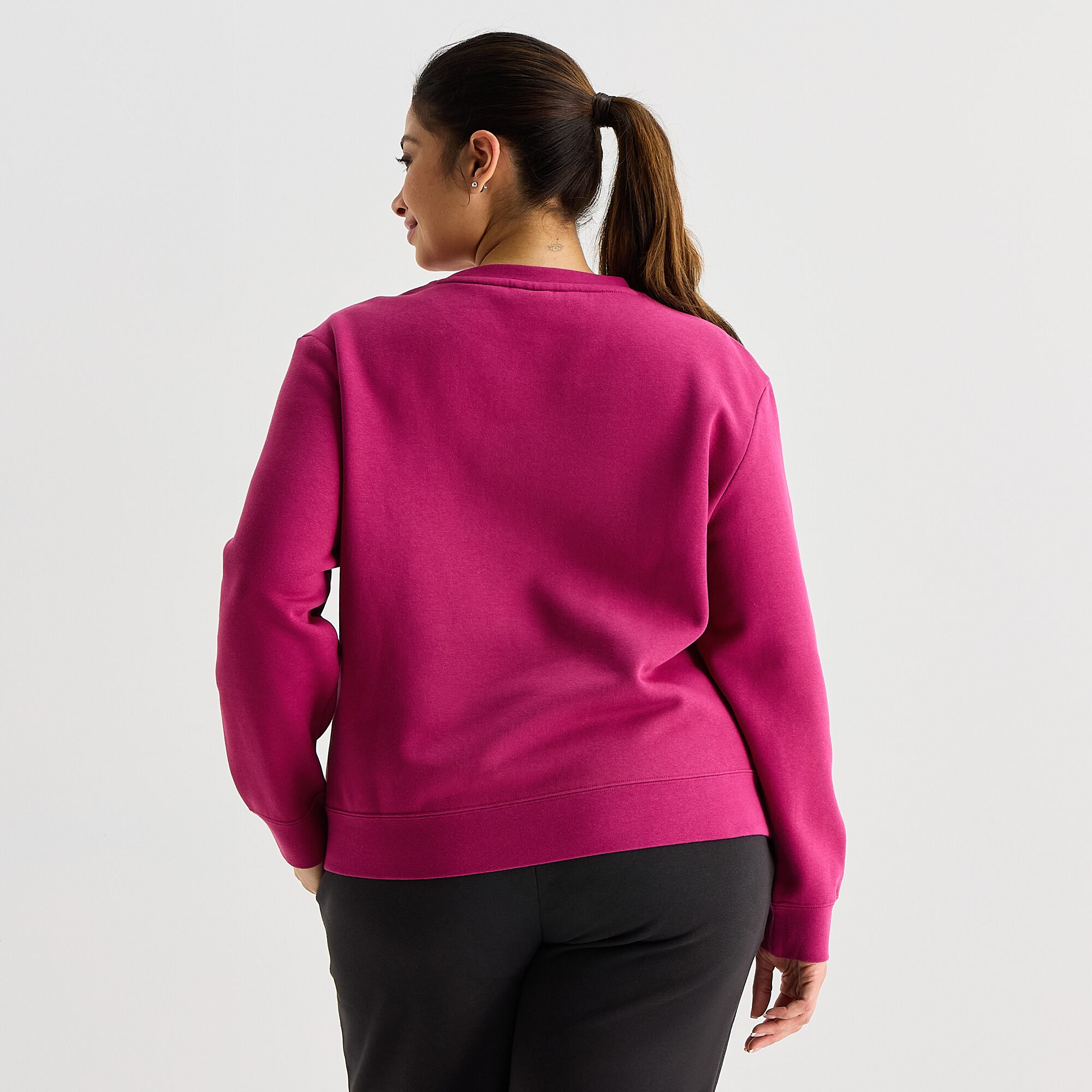 PUMA Womens Crew Neck Long Sleeve Plus Sweatshirt