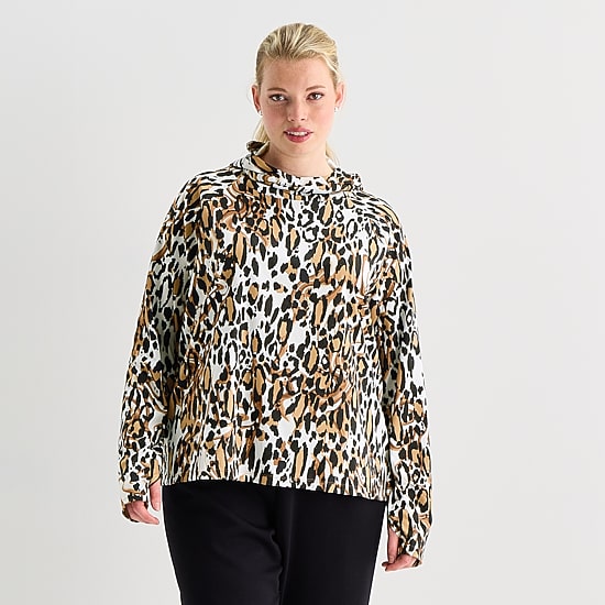 Xersion EverUltra™ Womens Hooded Long Sleeve Quick Dry Active Plus T-Shirt