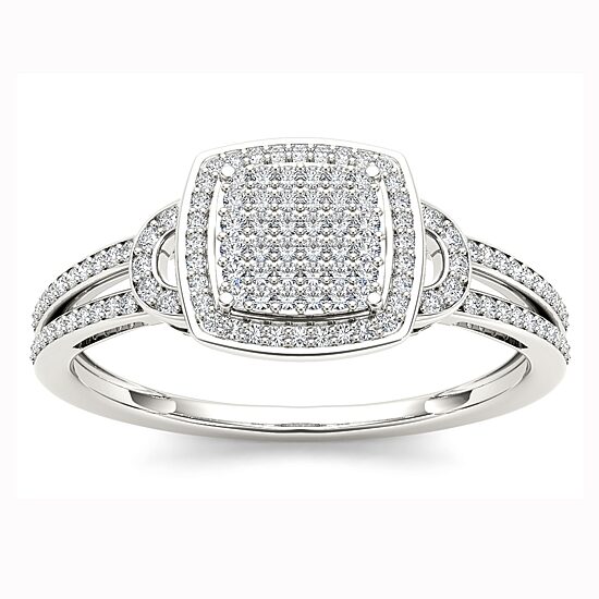 1/5 CT.T.W. Natural Round Diamond 10K Gold Engagement Ring