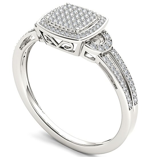 1/5 CT.T.W. Natural Round Diamond 10K Gold Engagement Ring
