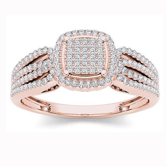 1/5 CT.T.W. Natural Round Diamond 10K Gold Engagement Ring