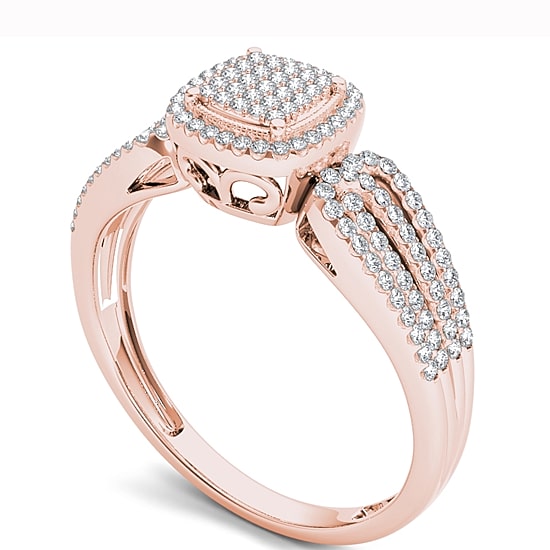 1/5 CT.T.W. Natural Round Diamond 10K Gold Engagement Ring