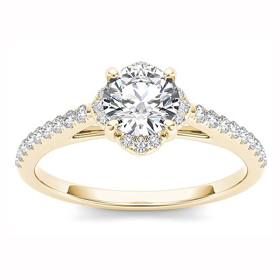 1 CT.T.W. Natural Round Diamond 14K Gold Engagement Ring