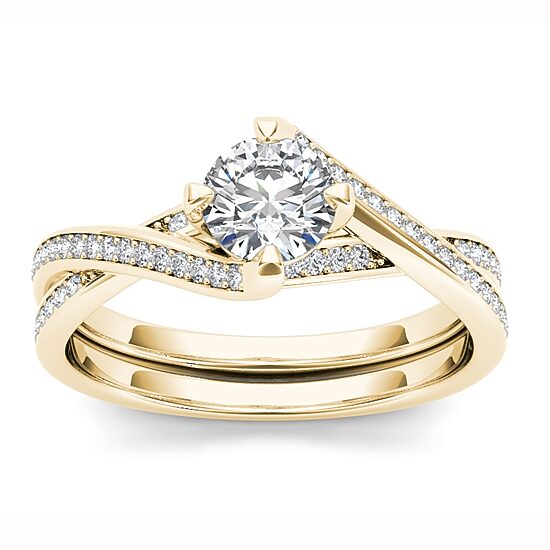 1 CT.T.W. Natural Round Diamond 14K Gold Engagement Ring