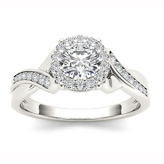 1 CT.T.W. Natural Round Diamond 14K Gold Engagement Ring