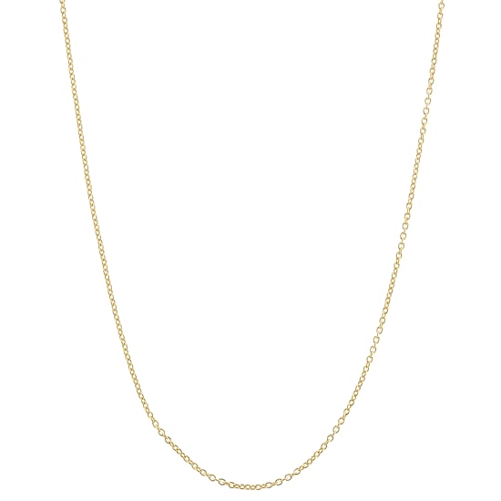 Unisex Adult 14K Gold Over Silver 22 Inch Cable Chain Necklace