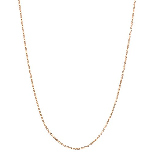 Unisex Adult 14K Gold Over Silver 22 Inch Cable Chain Necklace, One Size