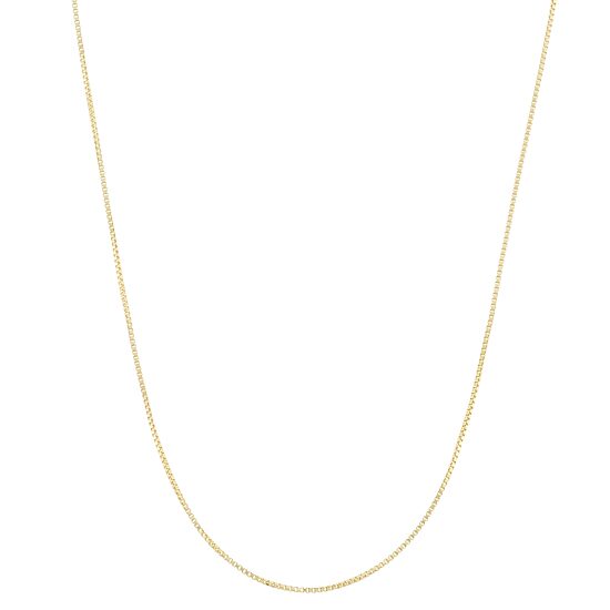 Unisex Adult 14K Gold Over Silver 22 Inch Box Chain Necklace