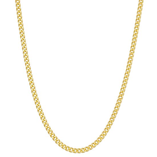 Unisex Adult 14K Gold Over Silver 16 Inch Curb Chain Necklace