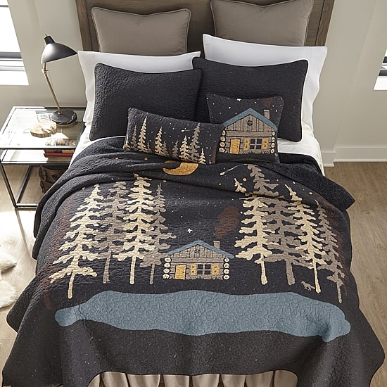 Donna Sharp Moonlit Rustic & Charming Cabin Quilt