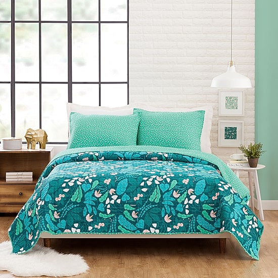 Makers Collective Elizabeth Olwen Jungle Floral 3-pc. Reversible Quilt Set