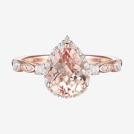 Yes, Please! Womens Lab Created Pink Sapphire 14K Rose Gold Over Silver Sterling Silver Pear Pendant
