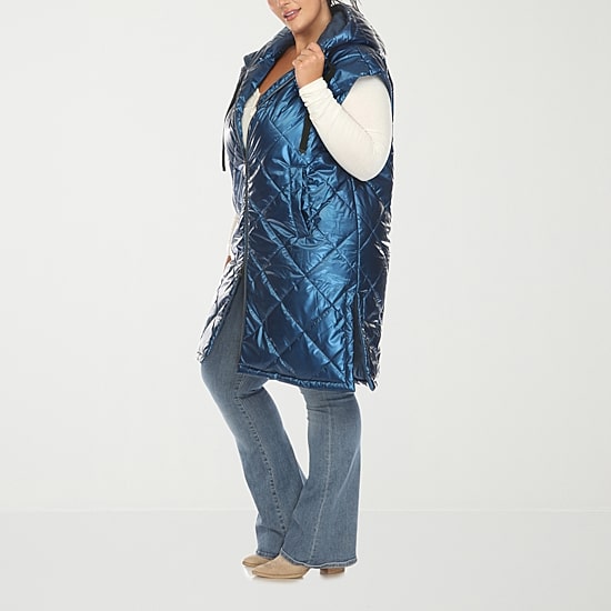 White Mark Womens Plus Midweight Puffer Vest