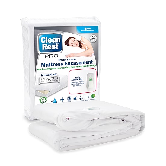 CleanRest Pro Zip Bed Bug Blocker Dust Mite Barrier Breathable Mattress Encasement