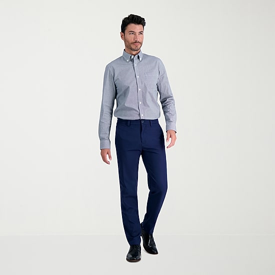 haggar stretch dress shirts Haggar Stretch Tuckless Men's Size Medium M Long Sleeve Dress Shirt New NWT  Blue