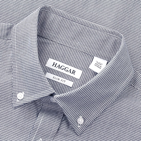 haggar slim fit dress shirt Haggar Wrinkle Free Slim Fit Dress Shirt in Black